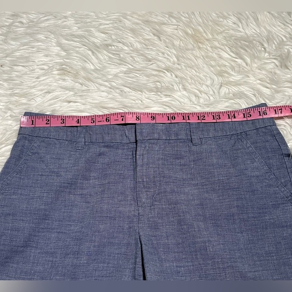 TOMMY HILFIGER Women's Blue Linen Blend Chino Walking Shorts Pockets - Picture 8 of 15